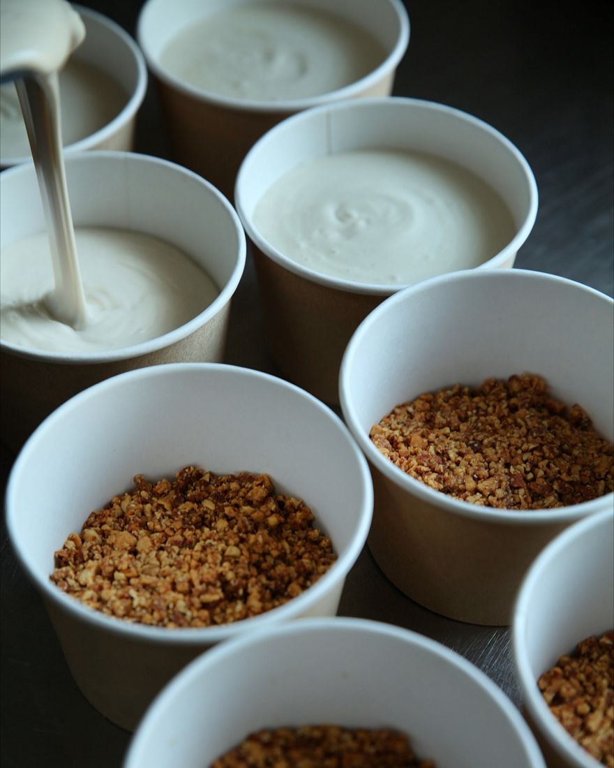 Chia pudding cups with granola